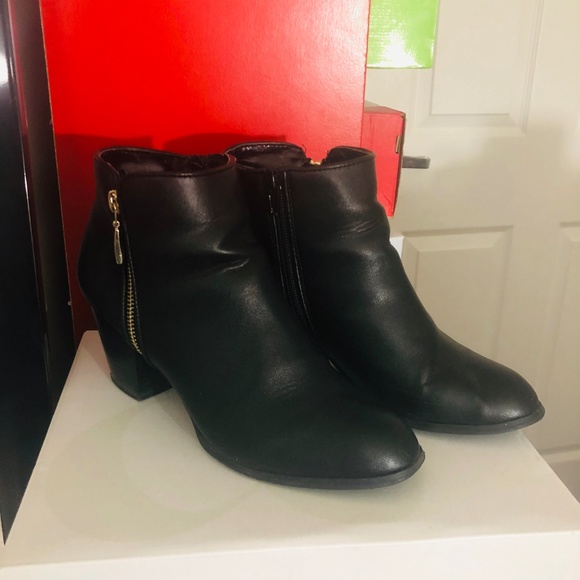 Style & Co leather ankle boots booties black - Picture 2 of 3